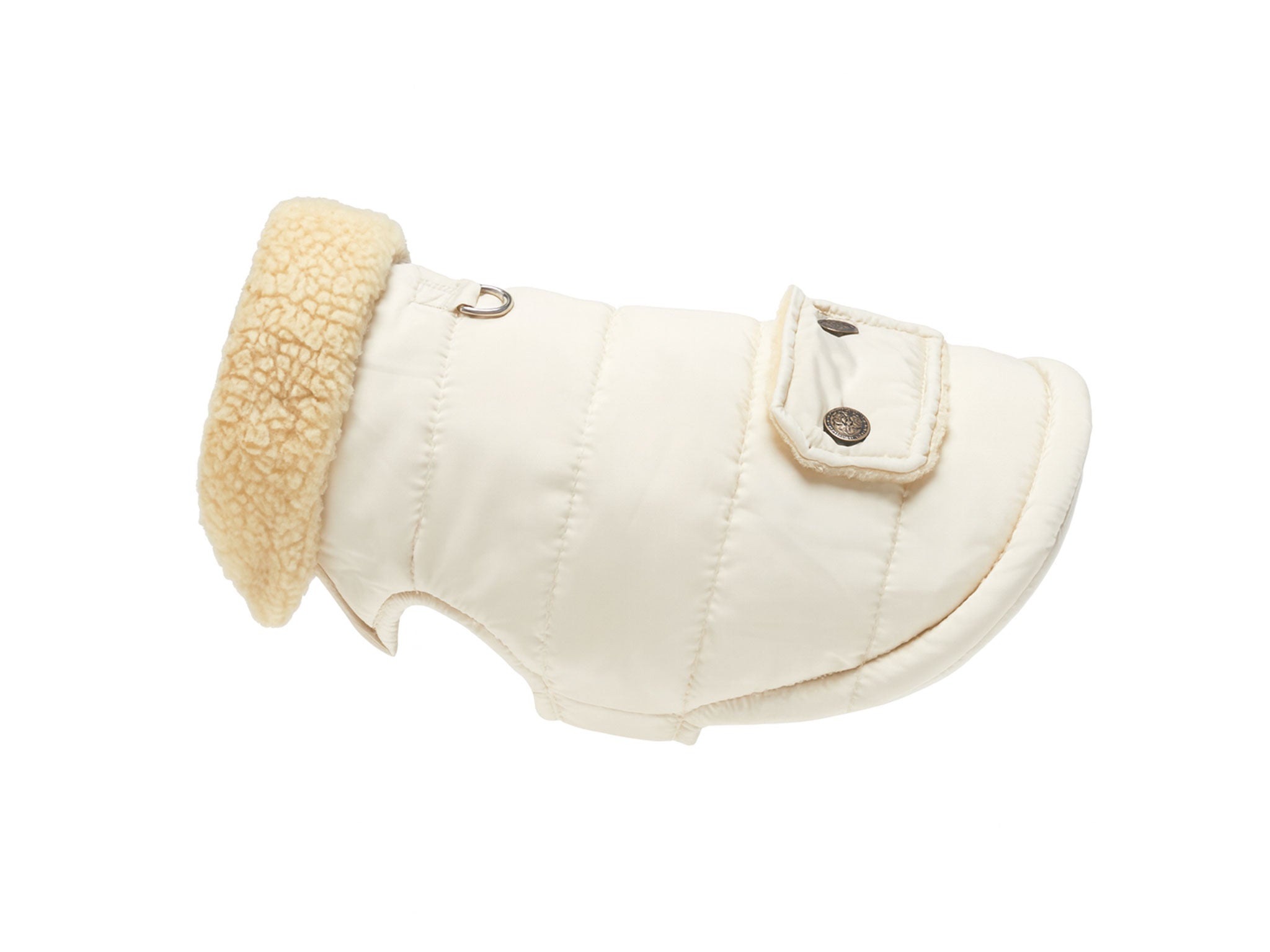 Cappotto per Cani Invernale Beige con Fodera in Sherpa – Caldo, Impermeabile e Regolabile