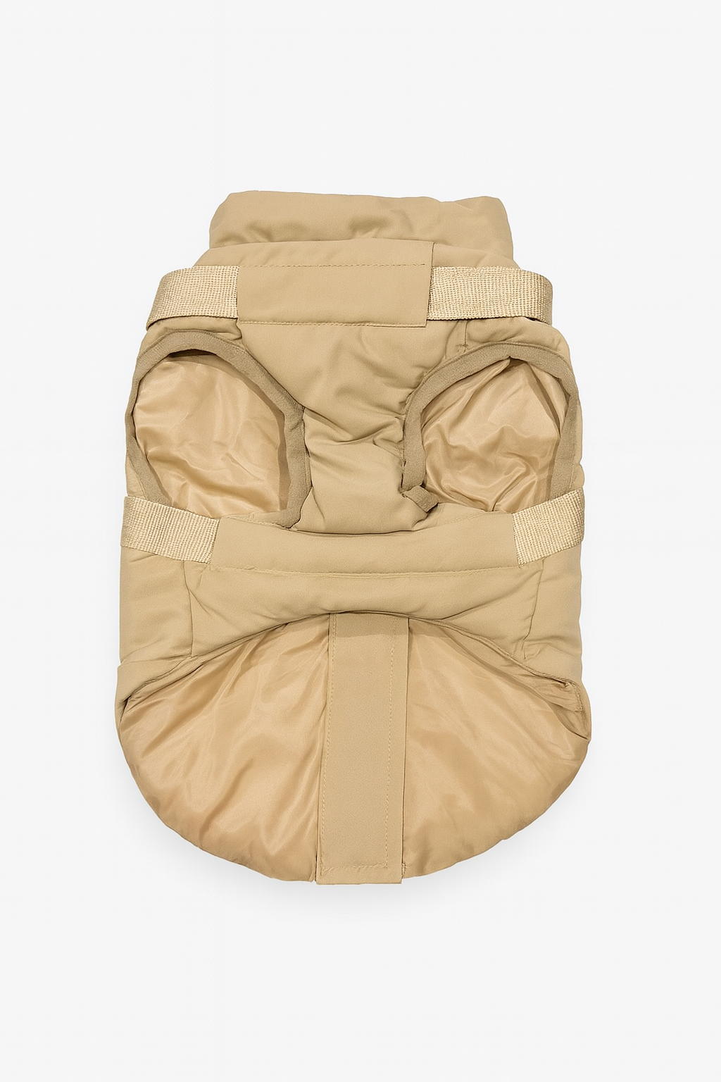 Cappotto Invernale per Cani Beige con Imbracatura Integrata – Imbottito e Impermeabile