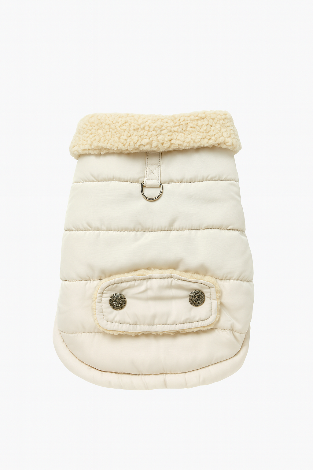 Cappotto per Cani Invernale Beige con Fodera in Sherpa – Caldo, Impermeabile e Regolabile