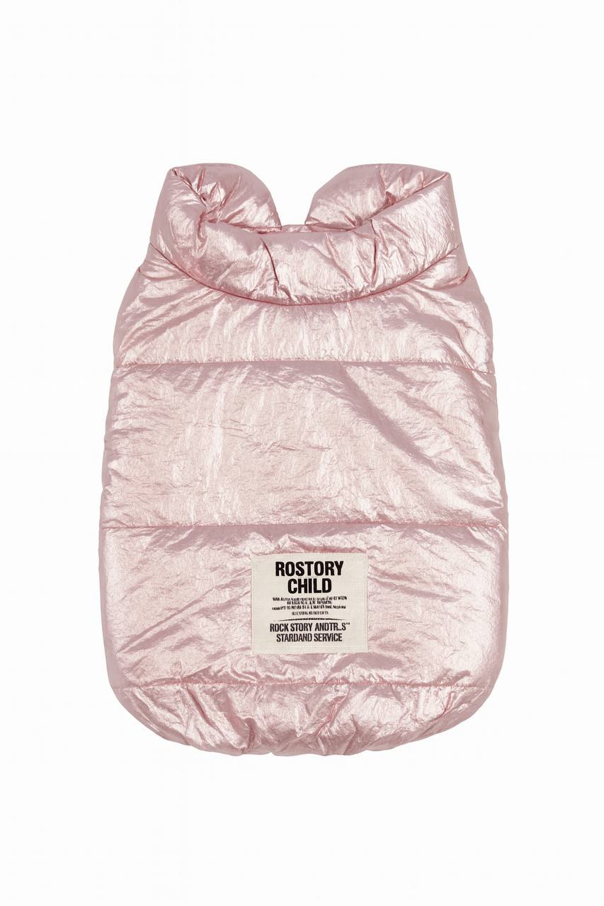 Cappotto Piumino per Cani in Tessuto Metallico – Colore Rosa